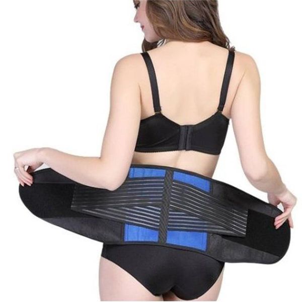 

sport training adjustable waist support belt lower back for men women s m l xl xxl orthopedic lumbar corset brace drop, Black;gray
