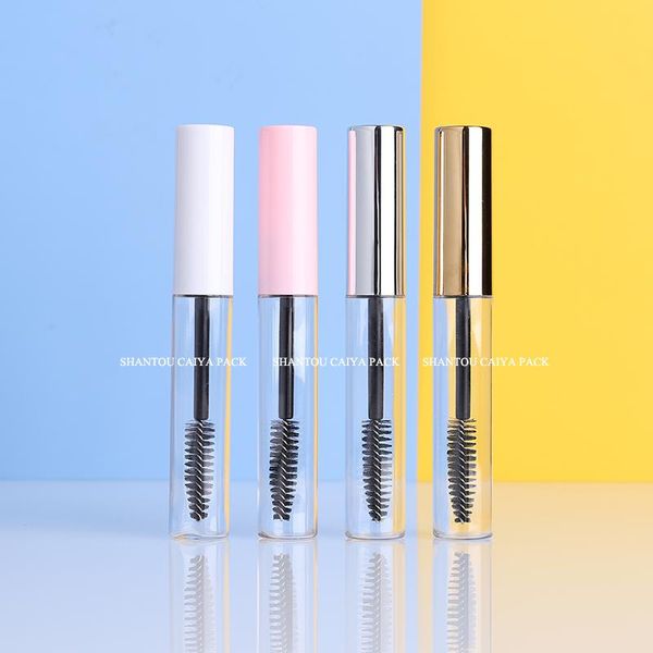 

storage bottles & jars 10ml pink mascara tubes empty eyelash cream refillable pink/white cosmetic sample container with brush stick