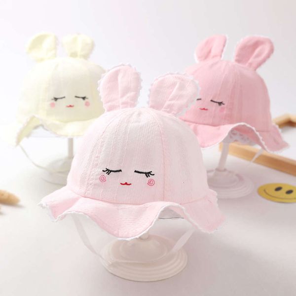 

baby hat spring and autumn thin men women baby cotton cute super children sunshade fisherman's hat basin, Yellow