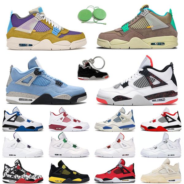 

4 nostalgia men women basketball shoes white oreo university blue red thunder 4s black cat green glow mens trainer