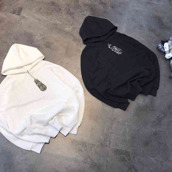 

original autumn ch crowe + jacquard embroidery hoodie for men and women, Black