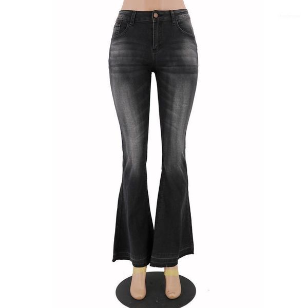 

women's jeans flare women denim pants blue distressed skinny bell bottom mom ladies stretch trousers 2021