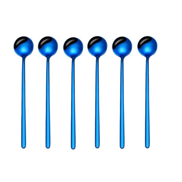 

spoons 6 pcs coffee spoon 304 stainless steel round head 13 cm 17 korean style honey dessert tea mixing tiny