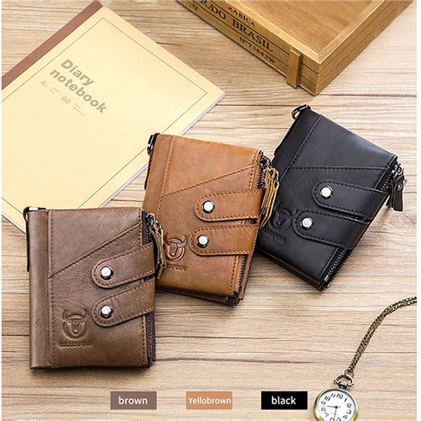 

bag wallet short leather men's purse ultra thin multi-function, Black;red