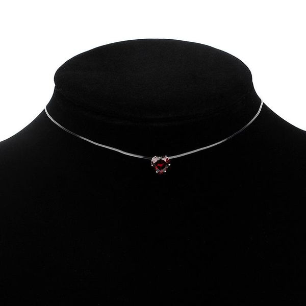 

chokers heyuyao transparent heart crystal necklace colorful zircon pendant simplicity for women party wedding gift jewelry, Golden;silver