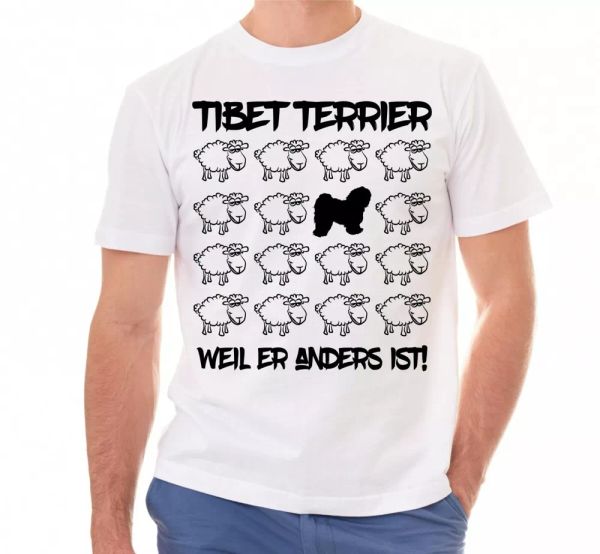 

Tibetan Terrier Unisex T-Shirt Black Sheep Men Dog Dog Motif, Mainly pictures