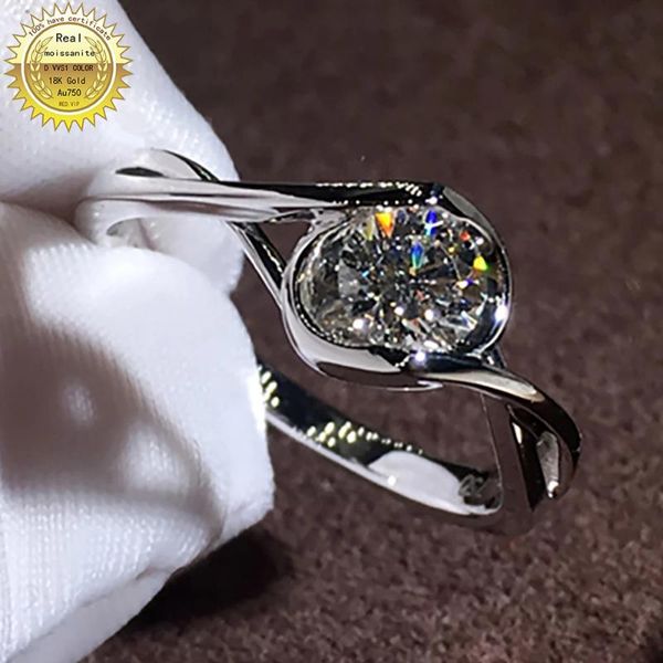 

cluster rings 14k au585 white gold rring 1.2.3.4.5 round dvvs moissanite diamond ring women wedding anniversary engagement party, Golden;silver