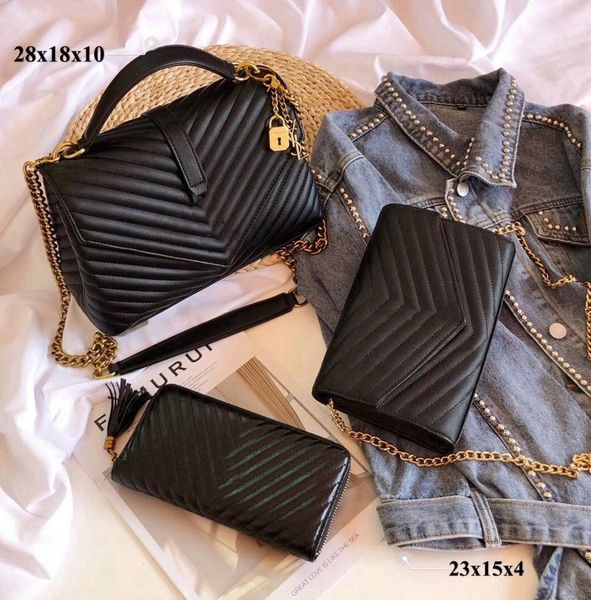 

woman fashion luxury shoulder bags handbag purses classic leather handbags chain cross body bag tote wallet with logo -y1421, Red;black