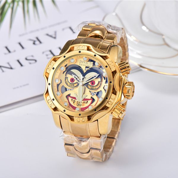 

luxury mens watches designer brand quartz watch men gold sports military wristwatches 50mm large dial stainless steel wristwatch reloj de lu, Slivery;brown