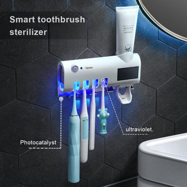 

disinfection with toothpaste dispenser home vacuum automatic holder abs toothbrush set wall mount stand hands holders