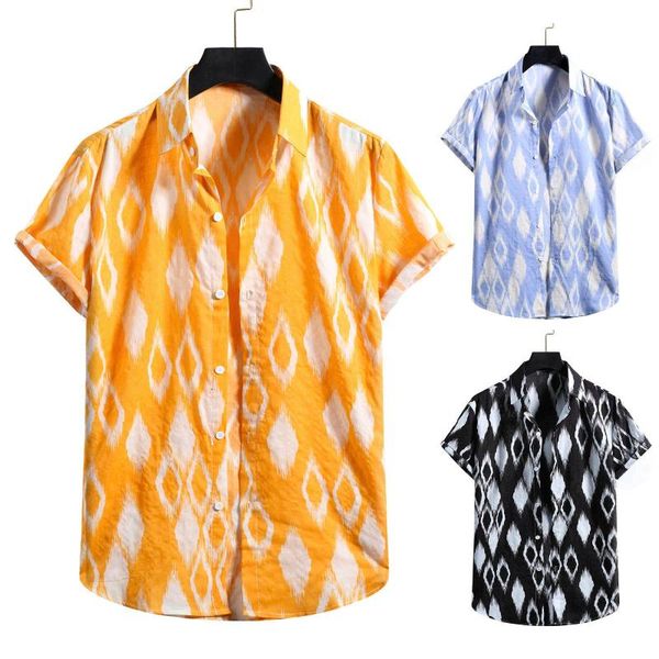 

men's casual shirts plaid shirt short sleeve linen cotton summer loose baggy fashion holiday beach cloting, White;black