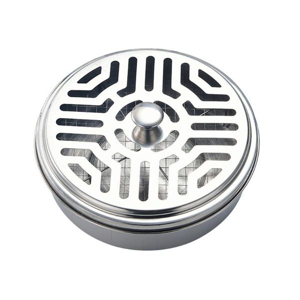 

storage bottles & jars round mosquito coil holder stainless steel disk portable tray with hollow cover