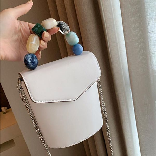 

evening bags women bucket bag mobile phone colorful vintage acryluc handle handbag mini retro leather handbags shoulder