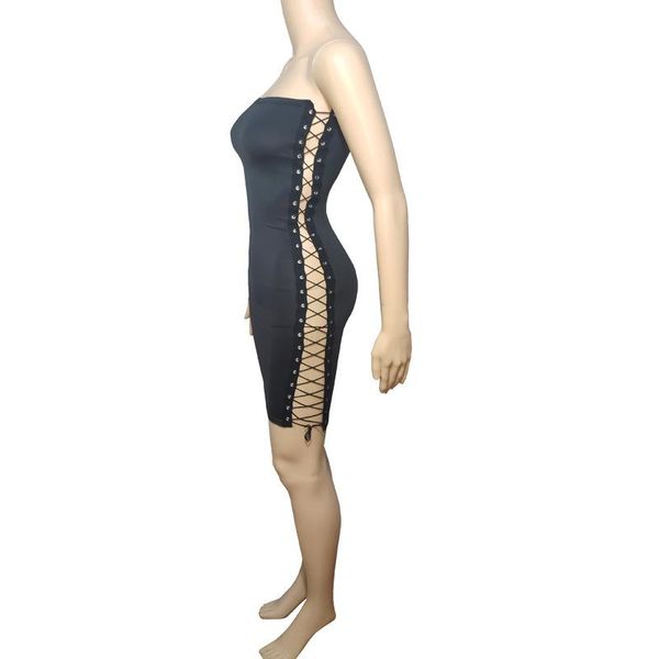 

one-piece suits woman dress party double side tie wrap chest slim fit comfortable fashion