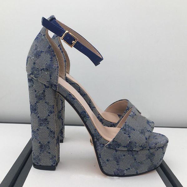 

fashion sandals summer women shoe buckle strap heeled platform slides chunky heel rubber sole black womens shoes sandal 34-41