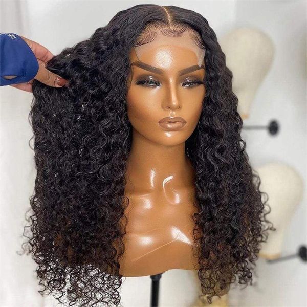 

lace front wig for women natural hairline black kinky curly heat resistant fiber pre plucked baby hair glueless, Black;brown