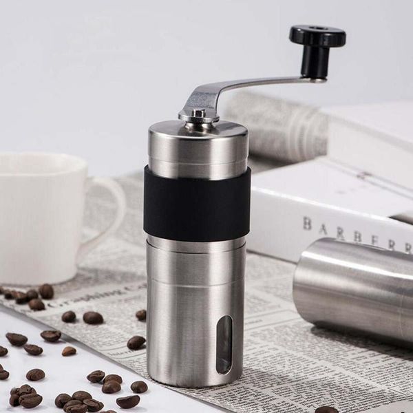 

abrader silver coffee grinder mini stainless steel hand manual handmade bean burr grinders mill kitchen tool