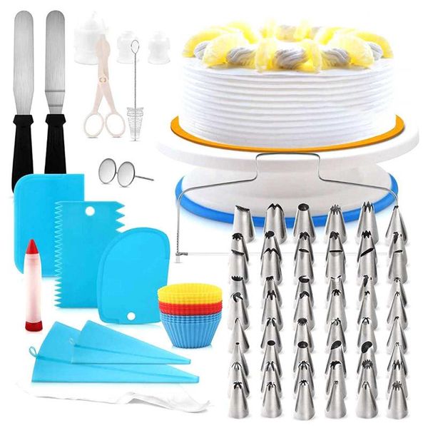 

baking & pastry tools 106pcs/set cake turntable revolving platform round stand decorating rotary table rotating home kitchen accessory