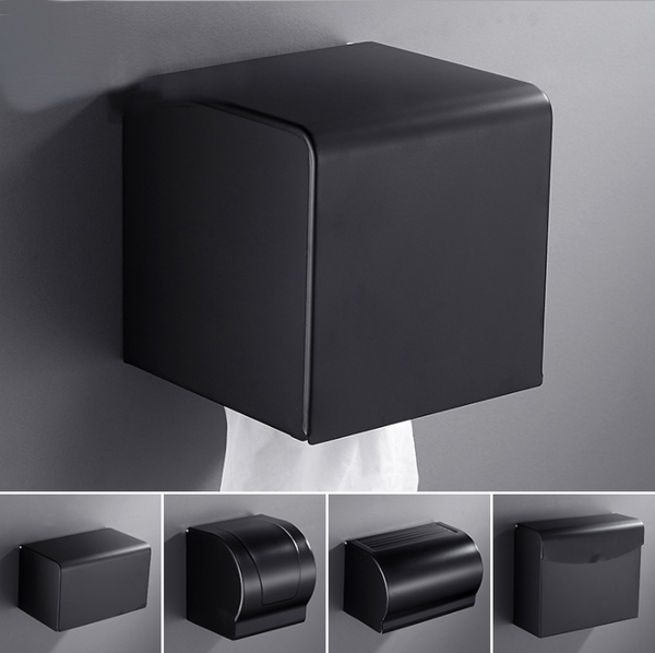 

toilet paper holders black 304 stainless steel towel rack bathroom shelf non-punch cell phone hook