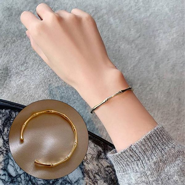 

bangle adjustable size bamboo shape 2021 design fashion luxury jewelry, Black