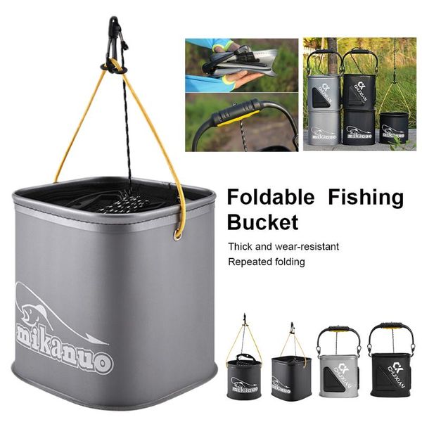 

fishing accessories outdoor bucket collapsible eva thick live fish foldable bait with rope/handle