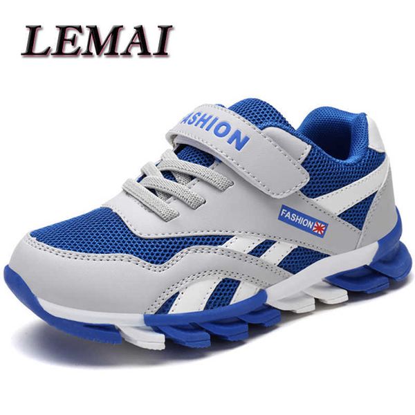 

kids running shoes boys sneakers breathable mesh outdoor sport children walking basket footwear x0703, Black;red