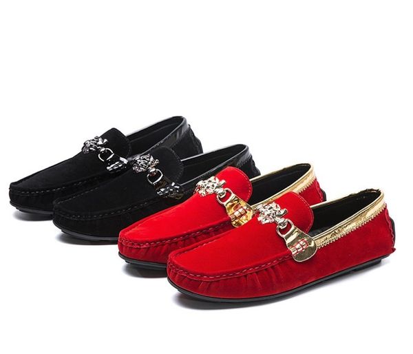 

mens designer men driving shoe real suede leather boat luxurys shoes breathable male casual flats moccasins loafers, Black