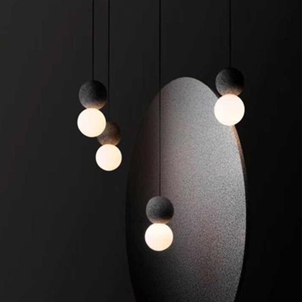 

nordic led stone luminaire suspendu lustre pendente chandelier kitchen dining bar commercial lighting room chandeliers