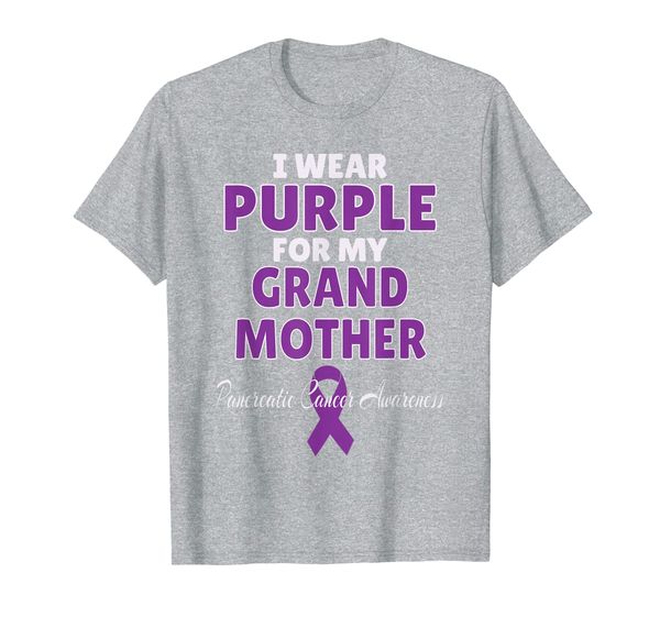 

Pancreatic Cancer Awareness I Wear Purple For Grand Mother T-Shirt, Mainly pictures