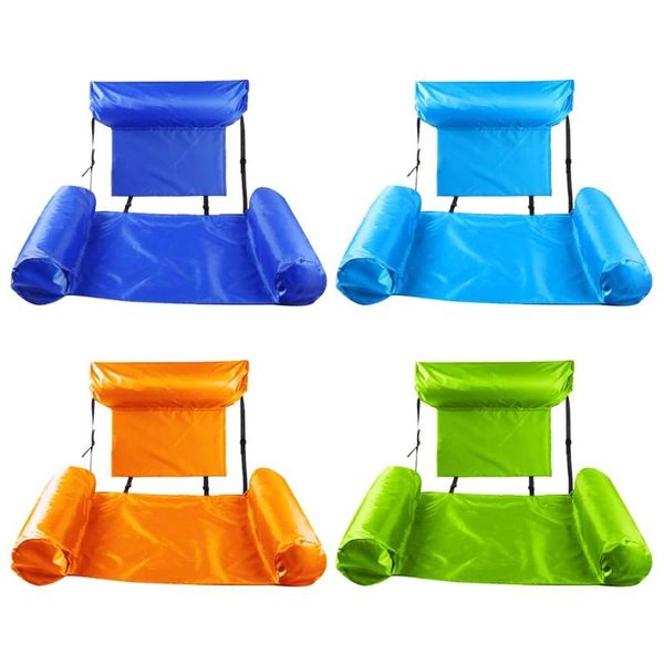 

life vest & buoy swimming pool beach water hammock in air mattress lounger floating sleeping cushion foldable inflatable bed chair
