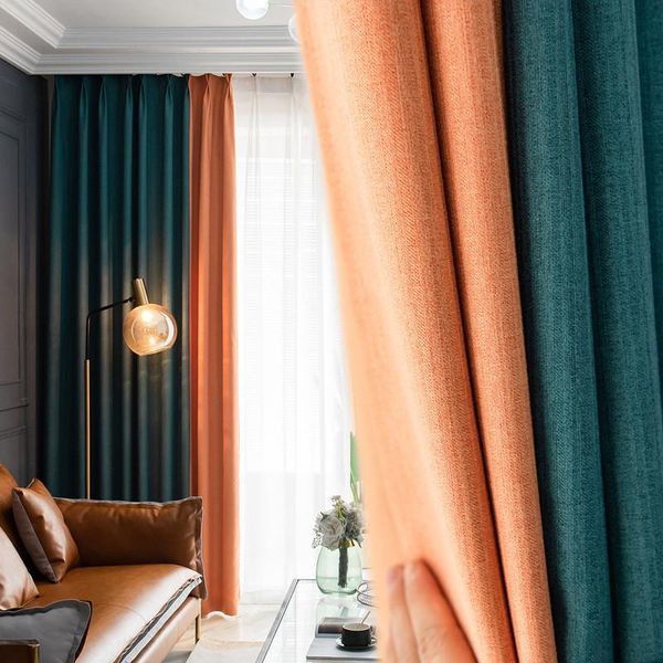 

nordic solid color 90% blackout curtains for living room bedroom on windows home decoration luxury curtain & drapes