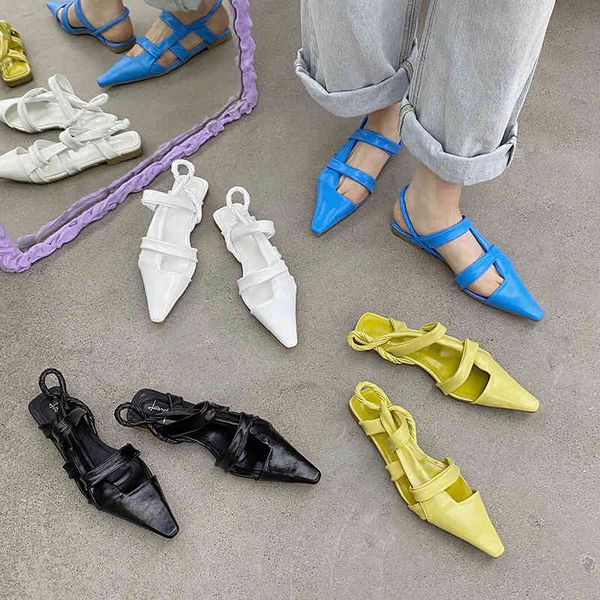 

slippers fashion women sandals pointed toe hollow design back strap ladies casual summer beach shoes blue size 35-39 dyii, Black