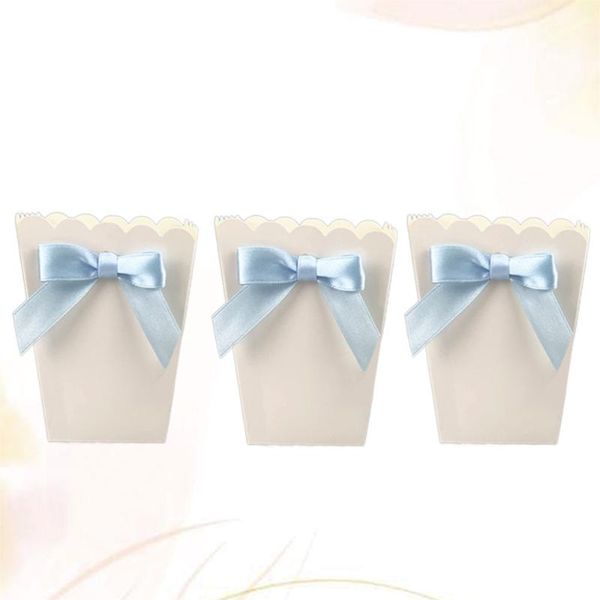 

gift wrap 12pcs bow white popcorn boxes candy snack printing treat box decoration container birthday baby showers wedding party favors