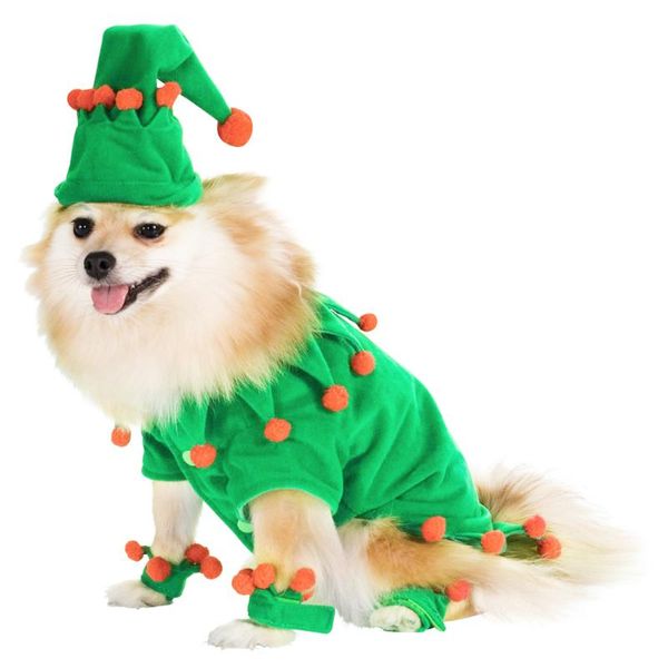 

cat costumes dog christmas pet set cute elf cosplay costume clothes hat with leg sleeves supplies