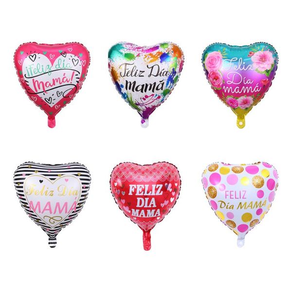 

party decoration 10pcs 18inch spanish happy mother's day foil balloons feliz dia mama helium globos birthday gift baloes