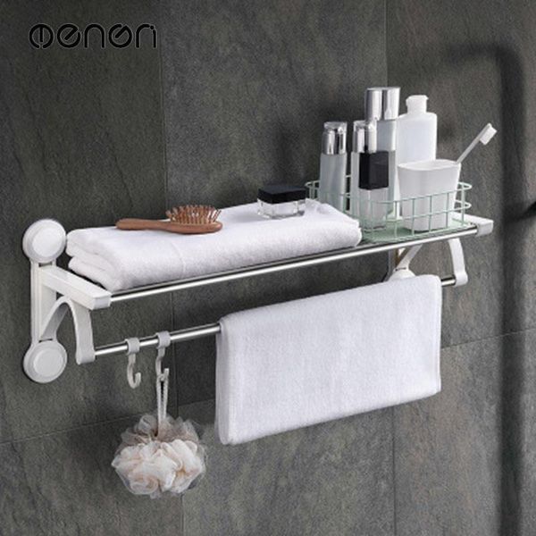 

punch-stainless steel suction cup toilet nail-plastic towel rack double-pole double-layer bathroom lf68005 racks