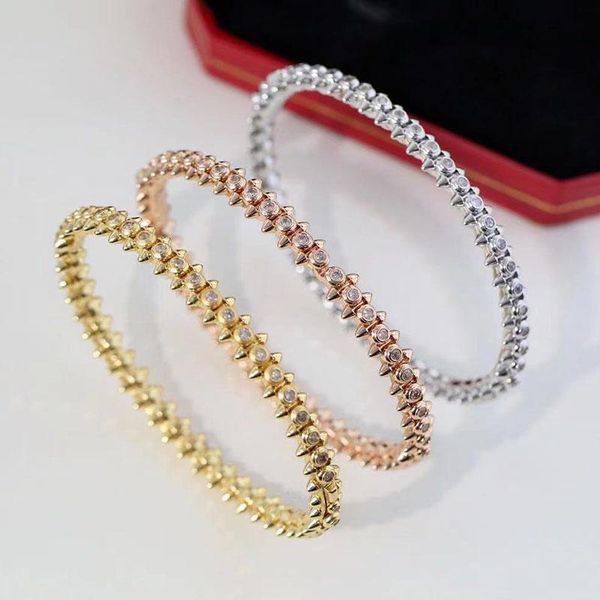 

bangle luxury2021 punk jewelry rhinestone bracelets rivet for women, Black