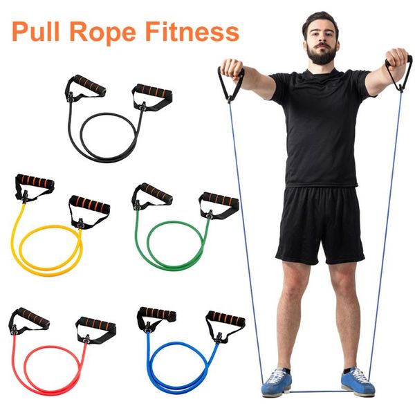 

set of fitness resistance tube with yoga studio stretch draw rope sports training extension belt handle ankle door anchor bands
