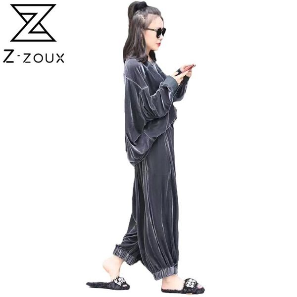 

women's sets velvet batwing sleeve woman with wide leg pants two piece set plus size women clothes autumn 210513, White