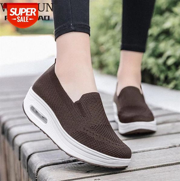 

spring autumn women's swing shoes mesh woman loafers flat platforms female shoe wedges ladies shoes height increasing sneakers #sq84
