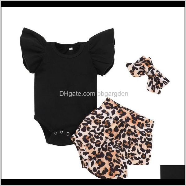 

baby, kids & maternitytwo-piece childrens suit born infant baby girl solid romper bodytsuit+leopard print short set outfits casual clothing, White