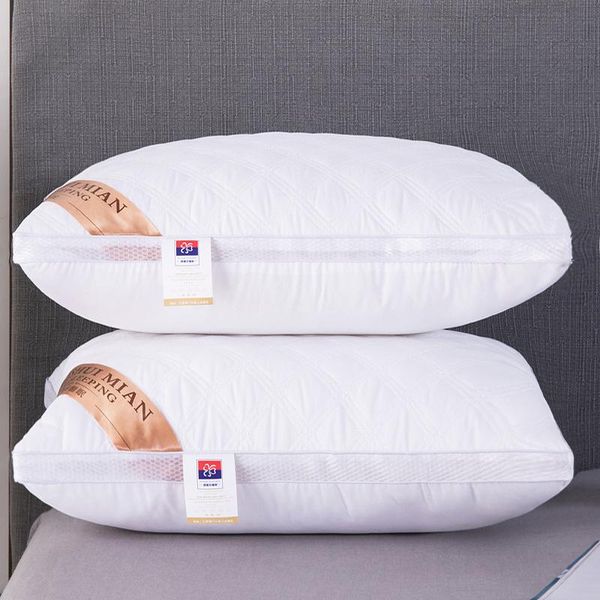 

pillow bedroom bed pillows cotton natural filling core for sleeping 3d feather velvet neck home soft healthy