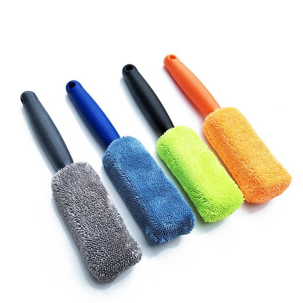 

car sponge 2021 microfiber wheel tire rim brush wash cleaner plastic handle for trunk motorcycle auto detailing