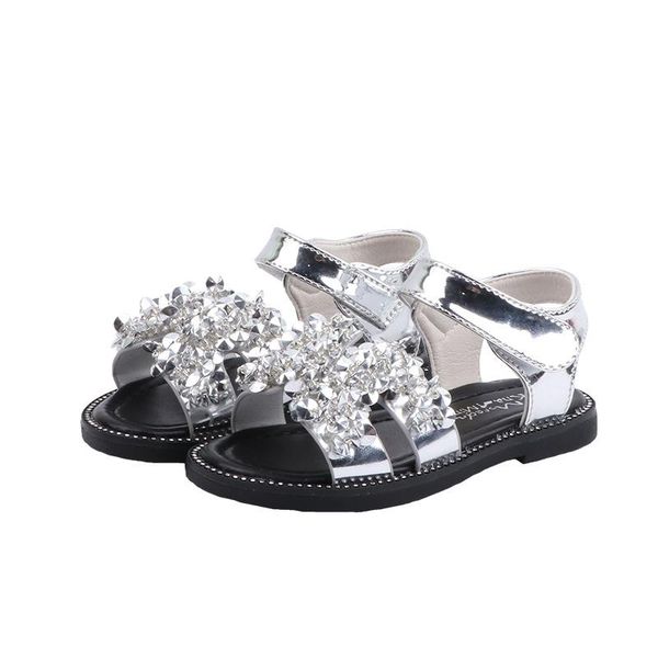 

sandals cozulma children summer girl rhinestone shoes 1-12 years toddler girls princess dress soft sole beach 21-36, Black;red