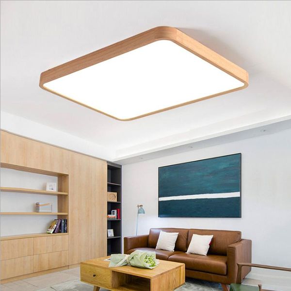 

ceiling lights solid wood led light lighting fixture modern lamp room bedroom kitchen bathroom surface mount remote control