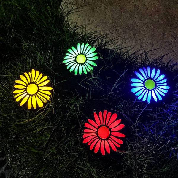 

garden decorations 2m solar powered daisy lamp outdoor 4led waterproof flower lawn lighting party holiday home decoration