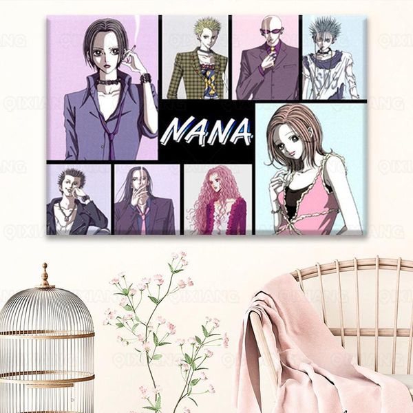 

paintings nana puzzle sticker anime picture girl bedroom living cafe sofa wall art home decor quality canvas painting bedside background