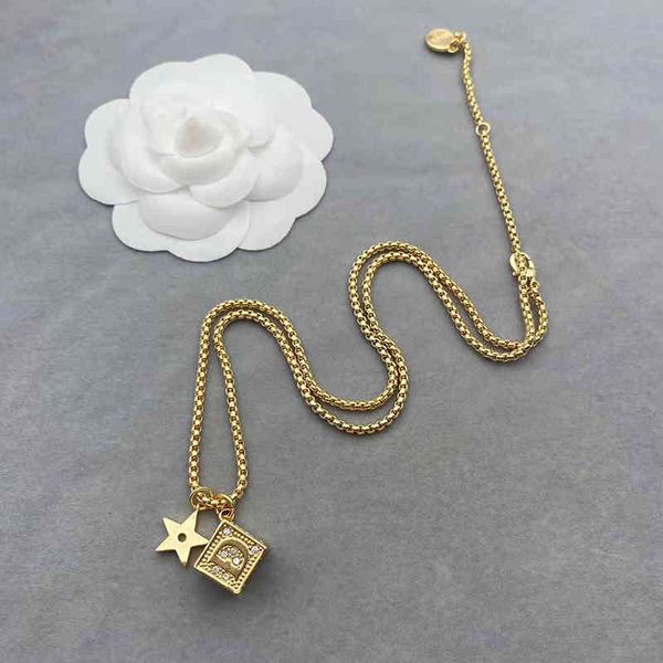 

necklace d family letter dice dijia diamond inlaid hollow box earrings temperament celebrity style clavicle chain, Silver