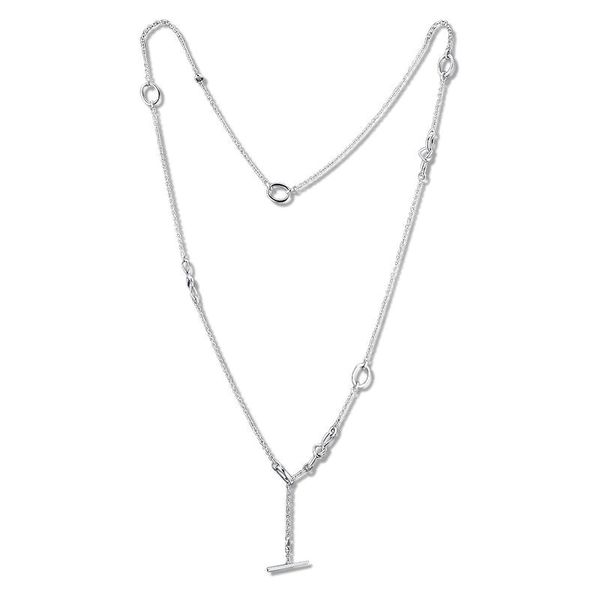 

chains knotted heart t-bar necklace 925 sterling silver original necklaces for women diy charms jewelry making collier