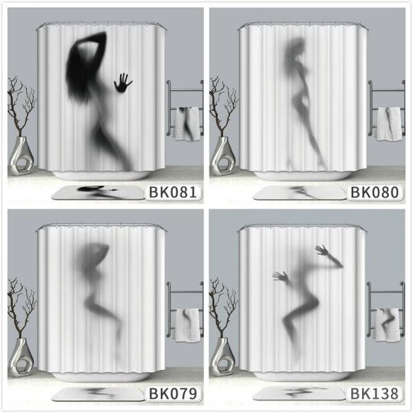 

shower curtains 2021 polyester woman curtain thickening water-proof bathroom waterproof printed